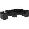 Image de vidaXL - 11-delige - Loungeset - met - kussens - poly - rattan - zwart