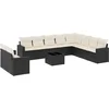 Image de vidaXL - 11-delige - Loungeset - met - kussens - poly - rattan - zwart