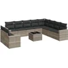 Image de vidaXL - 11-delige - Loungeset - met - kussens - poly - rattan - lichtgrijs