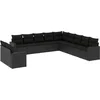 Image de vidaXL - 11-delige - Loungeset - met - kussens - poly - rattan - zwart
