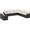 Image de vidaXL - 11-delige - Loungeset - met - kussens - poly - rattan - zwart