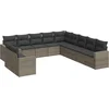 Image de vidaXL - 11-delige - Loungeset - met - kussens - poly - rattan - grijs