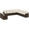 Image de vidaXL - 11-delige - Loungeset - met - kussens - poly - rattan - bruin