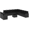 Image de vidaXL - 12-delige - Loungeset - met - kussens - poly - rattan - zwart