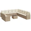 Image de vidaXL - 12-delige - Loungeset - met - kussens - poly - rattan - beige