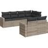 Image de vidaXL - 7-delige - Loungeset - met - kussens - poly - rattan - lichtgrijs