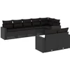 Image de vidaXL - 8-delige - Loungeset - met - kussens - poly - rattan - zwart