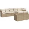 Image de vidaXL - 8-delige - Loungeset - met - kussens - poly - rattan - beige
