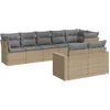 Image de vidaXL - 8-delige - Loungeset - met - kussens - poly - rattan - beige