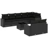 Image de vidaXL - 9-delige - Loungeset - met - kussens - poly - rattan - zwart