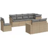 Image de vidaXL - 8-delige - Loungeset - met - kussens - poly - rattan - beige