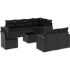 Image de vidaXL - 9-delige - Loungeset - met - kussens - poly - rattan - zwart
