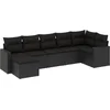 Image de vidaXL - 7-delige - Loungeset - met - kussens - poly - rattan - zwart