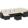 Image de vidaXL - 8-delige - Loungeset - met - kussens - poly - rattan - zwart