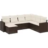 Image de vidaXL - 7-delige - Loungeset - met - kussens - poly - rattan - bruin