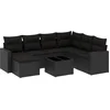 Image de vidaXL - 8-delige - Loungeset - met - kussens - poly - rattan - zwart