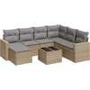 Image de vidaXL - 8-delige - Loungeset - met - kussens - poly - rattan - beige