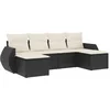 Image de vidaXL - 6-delige - Loungeset - met - kussens - poly - rattan - zwart