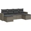 Image de vidaXL - 6-delige - Loungeset - met - kussens - poly - rattan - grijs