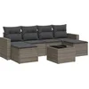 Image de vidaXL - 7-delige - Loungeset - met - kussens - poly - rattan - grijs