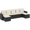 Image de vidaXL - 7-delige - Loungeset - met - kussens - poly - rattan - zwart