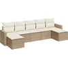 Image de vidaXL - 7-delige - Loungeset - met - kussens - poly - rattan - beige