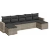 Image de vidaXL - 7-delige - Loungeset - met - kussens - poly - rattan - lichtgrijs