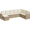 Image de vidaXL - 8-delige - Loungeset - met - kussens - poly - rattan - beige