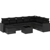 Image de vidaXL - 9-delige - Loungeset - met - kussens - poly - rattan - zwart