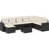 Image de vidaXL - 9-delige - Loungeset - met - kussens - poly - rattan - zwart