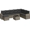 Image de vidaXL - 9-delige - Loungeset - met - kussens - poly - rattan - grijs