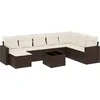 Image de vidaXL - 9-delige - Loungeset - met - kussens - poly - rattan - bruin