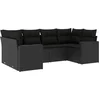 Image de vidaXL - 6-delige - Loungeset - met - kussens - poly - rattan - zwart