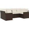 Image de vidaXL - 6-delige - Loungeset - met - kussens - poly - rattan - bruin