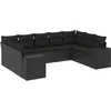 Image de vidaXL - 9-delige - Loungeset - met - kussens - poly - rattan - zwart