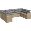 Image de vidaXL - 9-delige - Loungeset - met - kussens - poly - rattan - beige