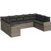 Image de vidaXL - 9-delige - Loungeset - met - kussens - poly - rattan - grijs