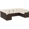 Image de vidaXL - 9-delige - Loungeset - met - kussens - poly - rattan - bruin