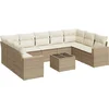 Image de vidaXL - 10-delige - Loungeset - met - kussens - poly - rattan - beige