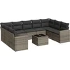 Image de vidaXL - 10-delige - Loungeset - met - kussens - poly - rattan - grijs
