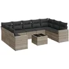 Image de vidaXL - 10-delige - Loungeset - met - kussens - poly - rattan - lichtgrijs
