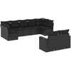 Image de vidaXL - 9-delige - Loungeset - met - kussens - poly - rattan - zwart