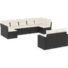 Image de vidaXL - 9-delige - Loungeset - met - kussens - poly - rattan - zwart
