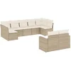 Image de vidaXL - 9-delige - Loungeset - met - kussens - poly - rattan - beige