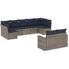 Image de vidaXL - 9-delige - Loungeset - met - kussens - poly - rattan - grijs