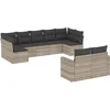 Image de vidaXL - 9-delige - Loungeset - met - kussens - poly - rattan - lichtgrijs