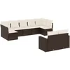 Image de vidaXL - 9-delige - Loungeset - met - kussens - poly - rattan - bruin