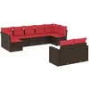 Image de vidaXL - 9-delige - Loungeset - met - kussens - poly - rattan - bruin