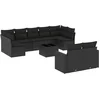 Image de vidaXL - 10-delige - Loungeset - met - kussens - poly - rattan - zwart