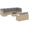 Image de vidaXL - 10-delige - Loungeset - met - kussens - poly - rattan - beige